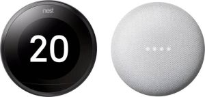 Google Nest Learning Thermostat V3 Premium Zwart + Mini Wit