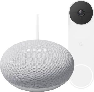 Google Nest Mini Wit + Deurbel