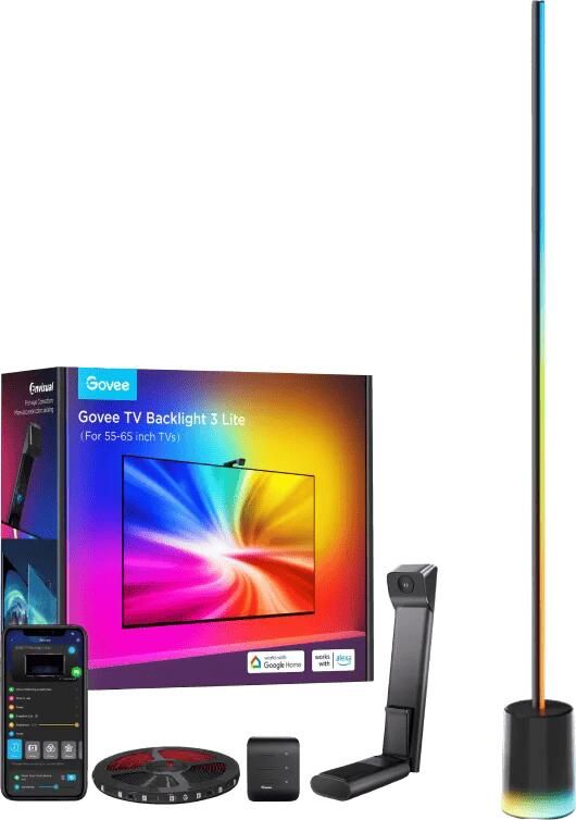 Govee TV Backlight 3 LIte voor 55-65 inch tv's + Floor Lamp 2