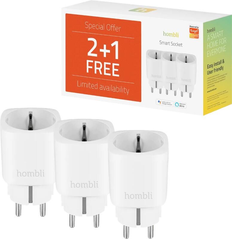 Hombli Slimme Stekker Wit 3-Pack