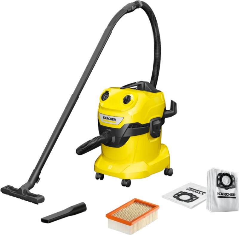 Karcher WD 4 V-20 5 22 + Stofzuigerzak voor WD 4 5 6 (4x)