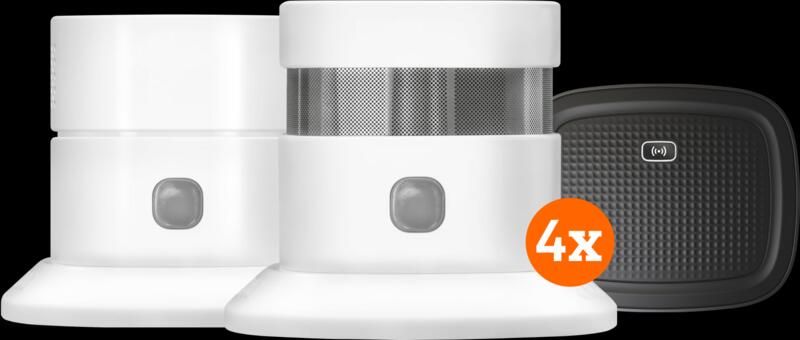 Klikaanklikuit ZSDR-850 (3 jaar) 4-Pack + Koolmonoxidemelder + Smart Bridge