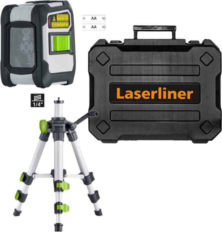 Laserliner CompactCross-Laser Pro | Kruislijnlaser | statief | koffer | 2 lijnen | Groen | 40m | Bluetooth 081.143A