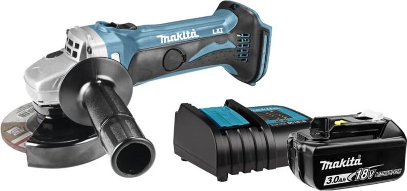 Makita DGA452Z + 3 0 Ah accu en lader