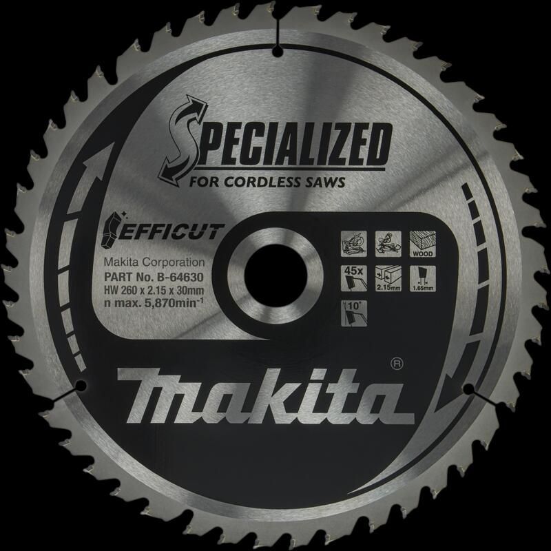 Makita Afkortzaagblad Hout Efficut 260x30x2 15 45T