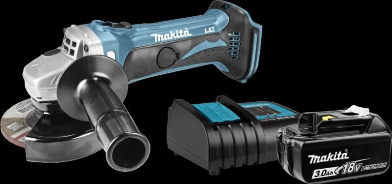 Makita DGA452Z + 3 0 Ah accu en lader
