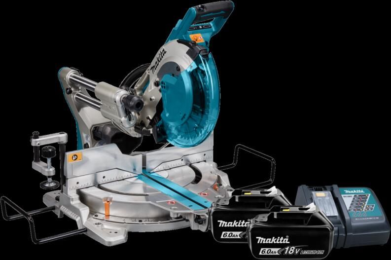 Makita DLS111ZU + 6 0 Ah accu (2x) en lader