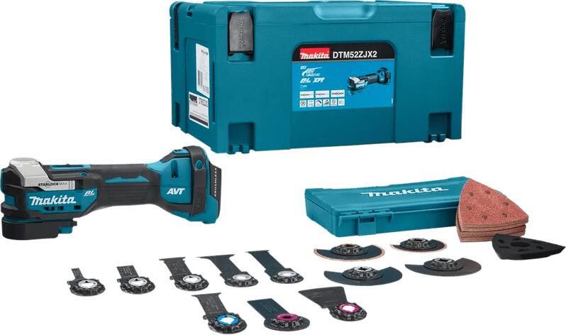 Makita DTM52ZJX2 18 V Multitool Zonder accu`s en lader met accessoire set in M-box | Zonder Accu's & Lader DTM52ZJX2
