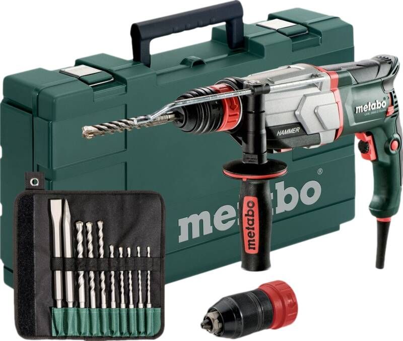 Metabo UHE 2660-2 Quick SET Combihamer | 800w 2.8J + SDS-plus-boor- beitelset (10-dlg) 600697510