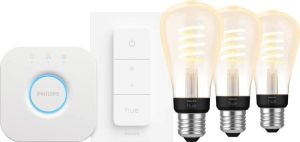 Philips Hue Filament White Ambiance Edison 3-Pack Startpakket