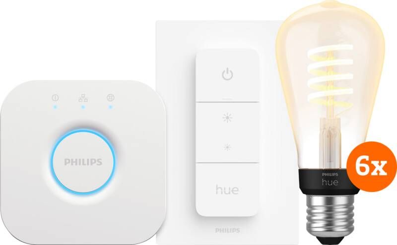 Philips Hue Filament White Ambiance Edison 6-Pack Startpakket
