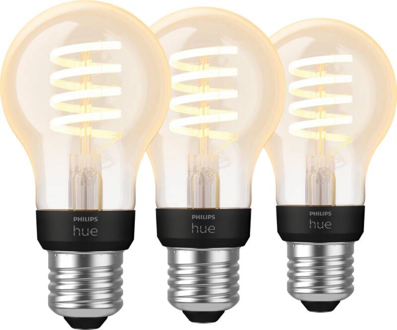 Philips Hue Filamentlamp White Ambiance Standaard E27 3-pack
