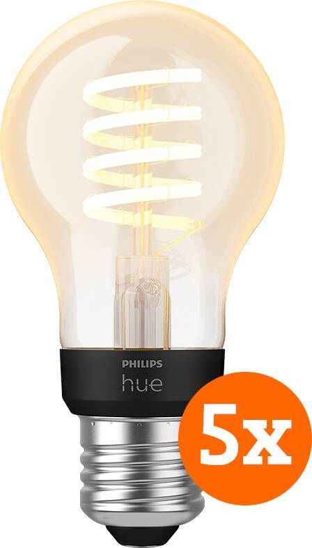 Philips Hue Filamentlamp White Ambiance Standaard E27 5-pack