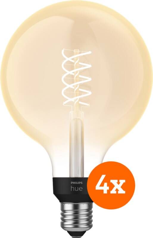 Philips Hue Filamentlamp White Globe XL E27 2023 4-pack
