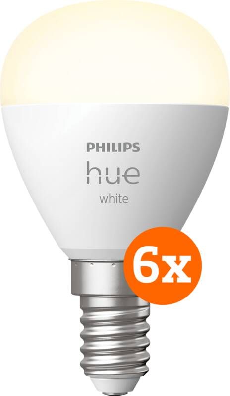 Philips Hue Kogellamp White E14 6-pack