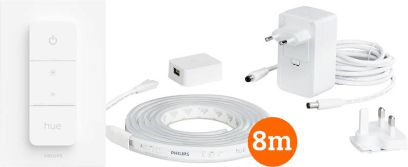 Philips Hue Lightstrip Plus White & Color 8m basisset + Draadloze dimmer