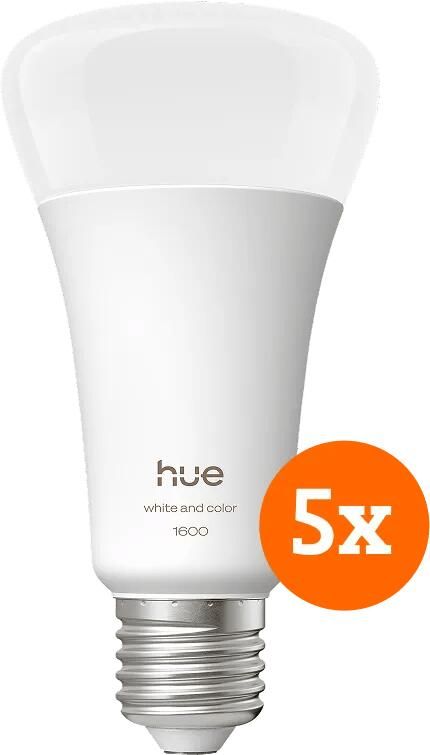 Philips Hue A67 White and Color 1600lm E27 5-Pack