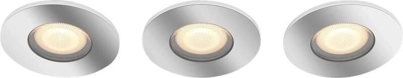 Philips Hue Adore badkamerinbouwspot White Ambiance rond Chroom 3-pack + dimmer