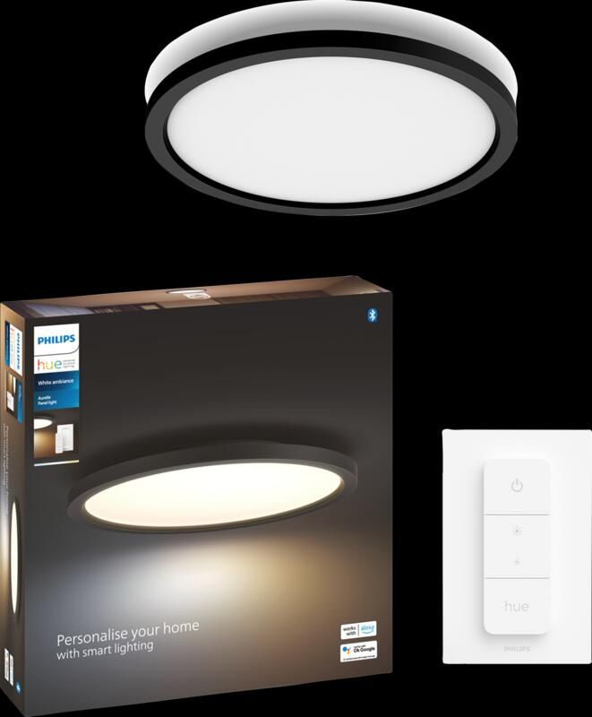 Philips Hue Aurelle paneellamp White Ambiance rond zwart