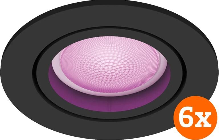 Philips Hue Centura inbouwspot White and Color rond Zwart 6-pack