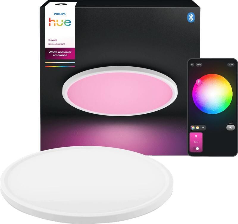 Philips Hue Devote Plafondlamp White and Color Rond Wit Medium
