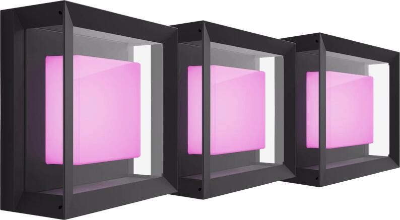 Philips Hue Econic muurlamp White and Color Zwart modern 3-pack