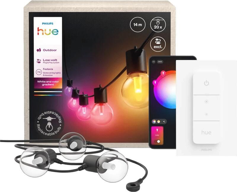 Philips Hue Festavia Globe Lichtsnoer 14 meter Uitbreiding + Dimmer