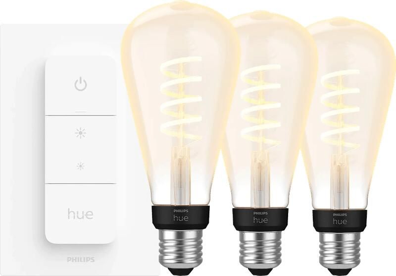 Philips Hue Filament White Ambiance Edison XL 3-pack + dimme