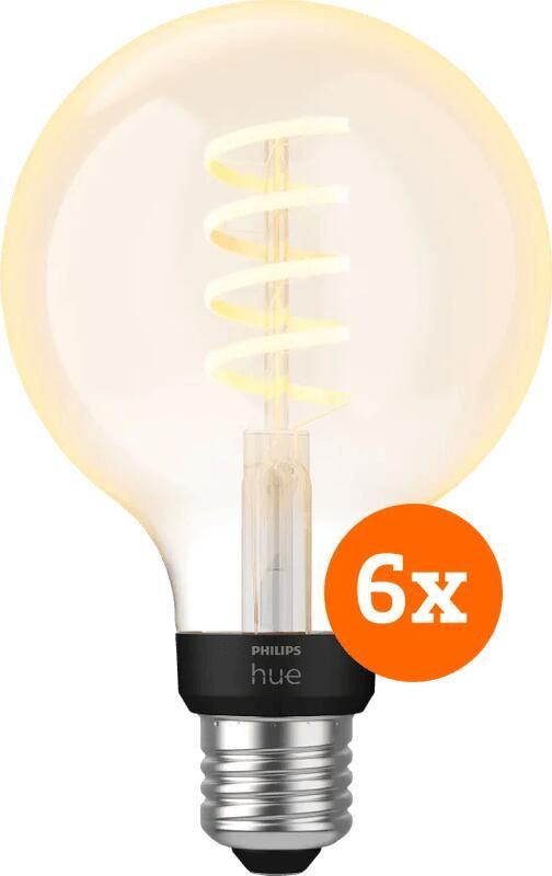 Philips Hue Filament White Ambiance Globe 6-pack