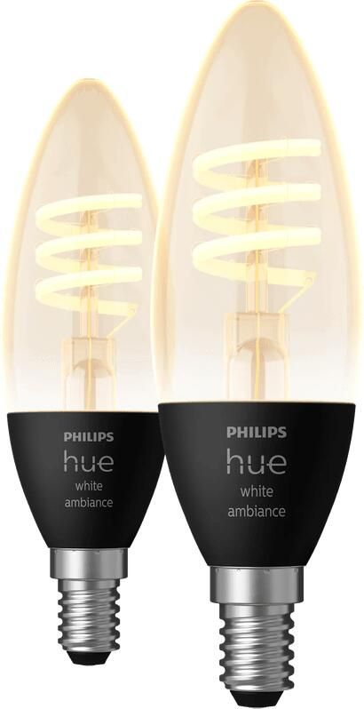 Philips Hue Filamentlamp White Ambiance kaarslamp E14 2-pack