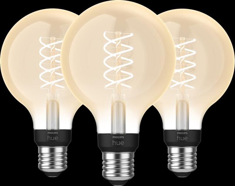 Philips Hue Filamentlamp White Globe E27 3-pack