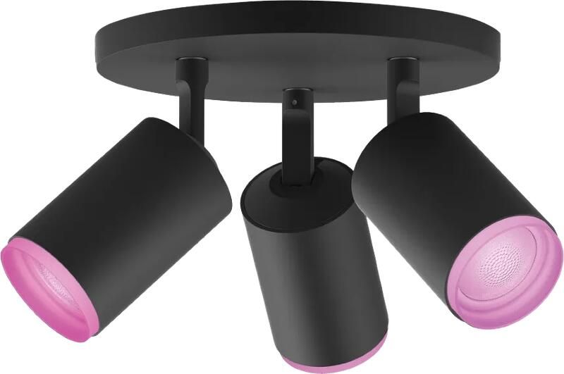 Philips Hue Fugato Opbouwspot White and Color Zwart 3-spots