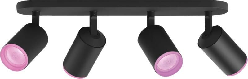 Philips Hue Fugato Opbouwspot White and Color Zwart 4-spots