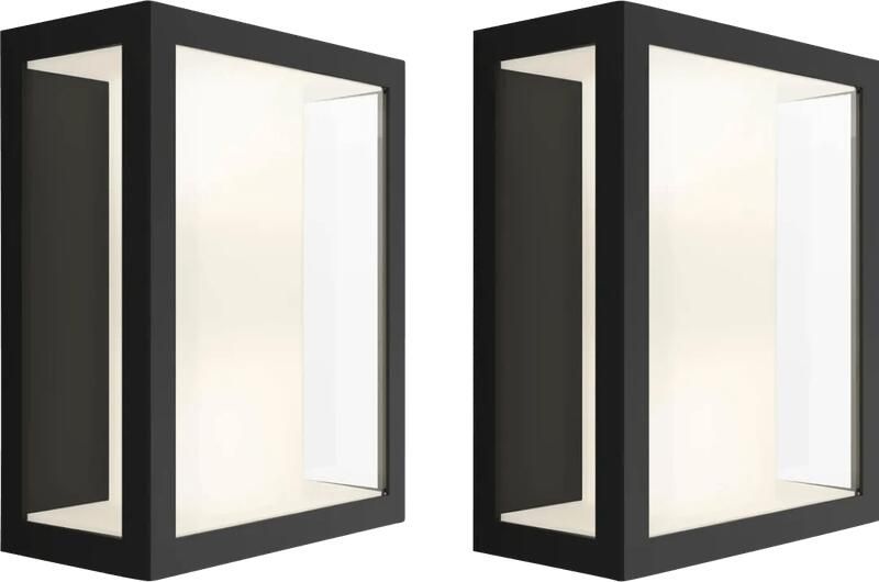 Philips Hue Impress muurlamp White and Color zwart breed duo pack