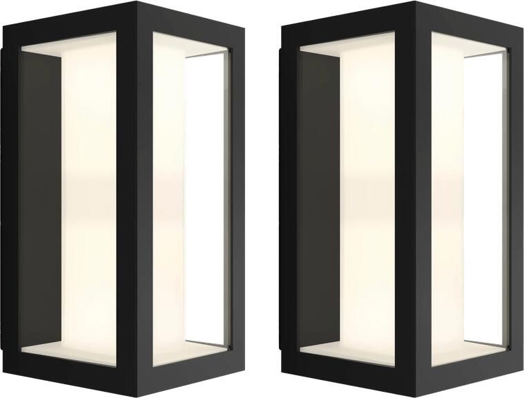 Philips Hue Impress muurlamp White and Color zwart smal duo pack