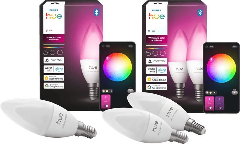 Philips Hue Kaarslamp White and Color E14 3-Pack
