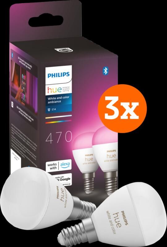 Philips Hue Luster kogellamp White and Color E14 6-pack