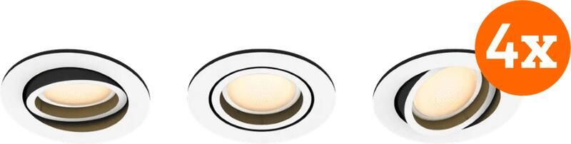 Philips Hue Milliskin inbouwspot White Ambiance rond Wit 12-pack