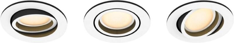 Philips Hue Milliskin inbouwspot White Ambiance rond Wit 3-pack