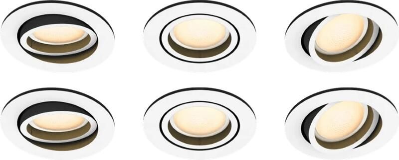 Philips Hue Milliskin inbouwspot White Ambiance rond Wit 6-pack