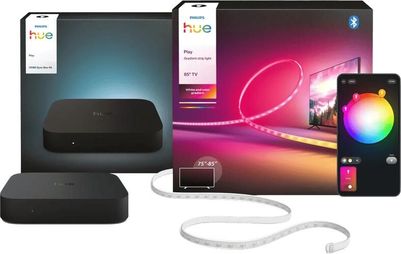 Philips Hue Play Gradient LED Strip 75 tot 85 inch TV + HDMI Sync Box 4K