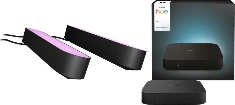 Philips Hue Play Lichtbalk Zwart Duo Pack + HDMI Sync Box 4K