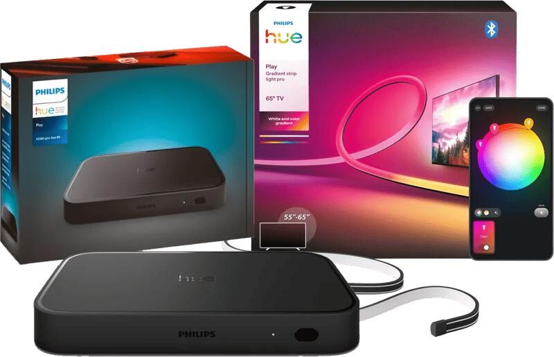 Philips Hue Play Pro Gradient LED Strip 55 tot 65 inch TV + HDMI Sync Box 8K