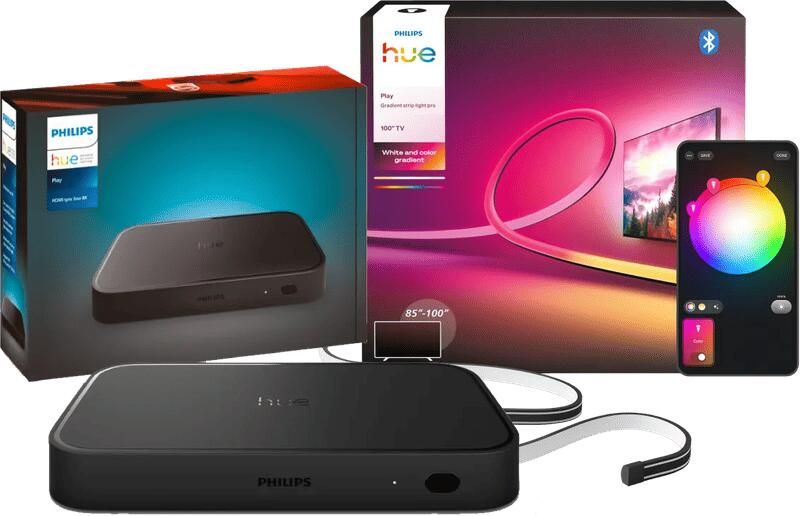 Philips Hue Play Pro Gradient LED Strip 90 tot 100 inch TV + HDMI Sync Box 8K