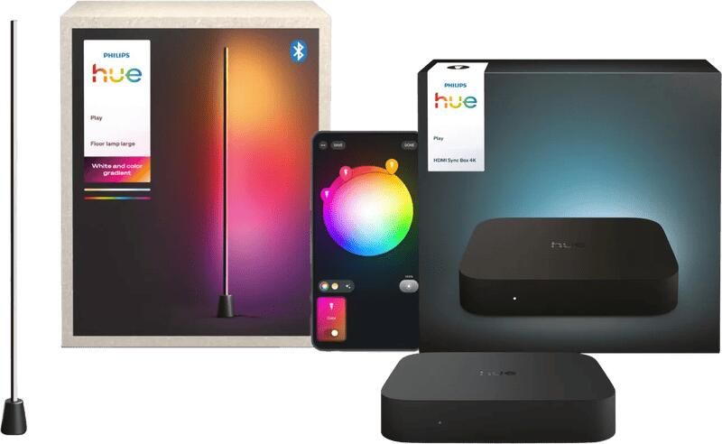 Philips Hue Play Tafellamp + HDMI Sync Box 4K