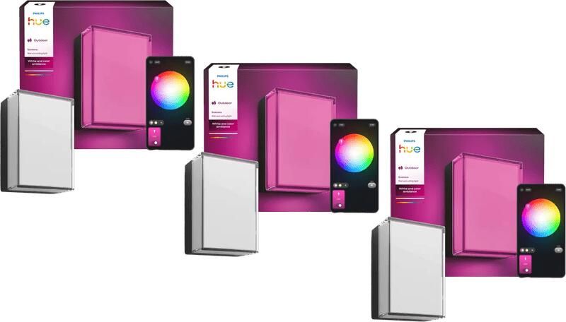 Philips Hue Scenova Muur- en Plafondlamp Buiten 3-Pack