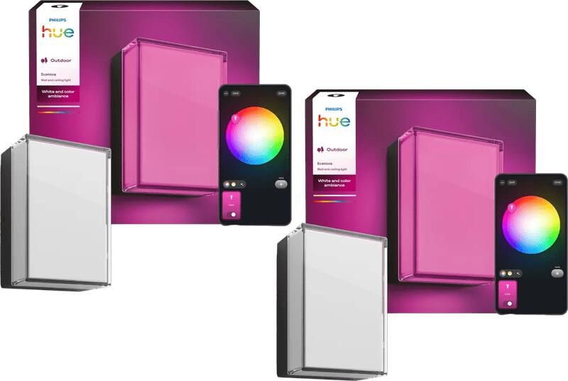 Philips Hue Scenova Muur- en Plafondlamp Buiten Duo Pack