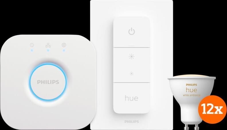 Philips Hue White Ambiance GU10 12-pack + dimmer