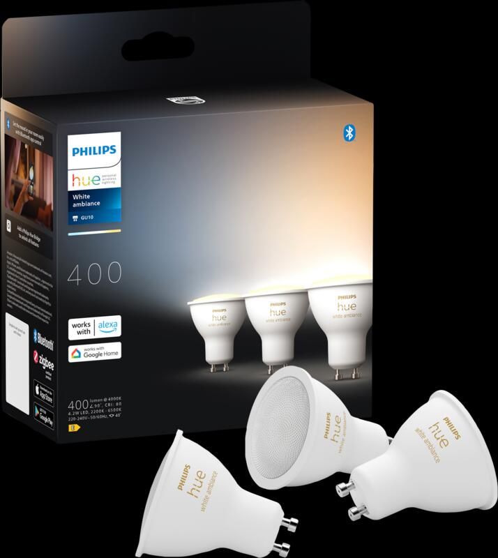 Philips Hue White Ambiance GU10 3-pack