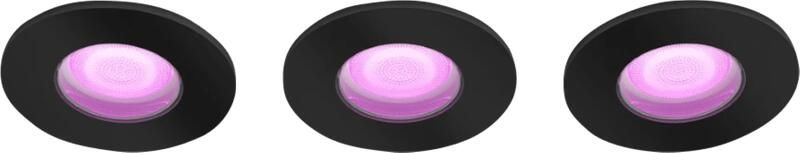 Philips Hue Xamento badkamer inbouwspot White and Color Zwart Rond 3-pack